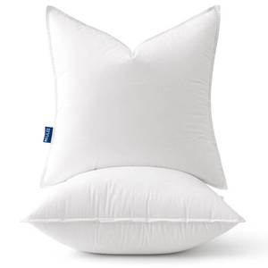 lot 7022 image: MIULEE 18x18 Throw Pillow Inserts,Set of 2 Decorative Pillow Inserts with Soft Cotton Cover,Fluffy and Cozy Indoor Square Sofa Couch Pillow Inserts White