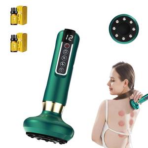 lot 7028 image: HNSYDZSW Cupping Therapy Set - Vacuum Negative Pressure Cupping Device, Rechargeable Scraping and Cupping Device, Dredge meridians, 12-Level Adjustable Cellulite Massager Tool (Green)