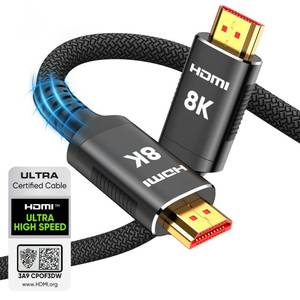 lot 7031 image: Snowkids 8K Certified HDMI 2.1 Cable 10 ft, 48Gbps Ultra High-Speed HDMI Cables Cord, 10K 8K60Hz, 4K120Hz Compatible for TVLaptopMonitorPS5XboxProjectorEntertainmentSound System & More