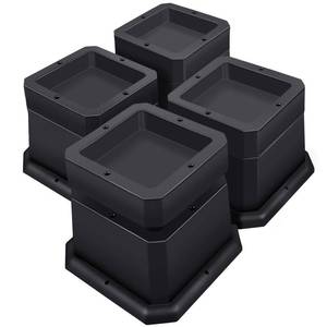 lot 7039 image: ANNKUT Adjustable Bed Furniture Risers - Elevation in Heights 2 or 3 Inch Heavy Duty Risers for Chair Table Legs Lifting - Desk Risers for Desk Legs (Set of 4 Riser, Black)