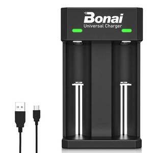 lot 7053 image: BONAI Battery Charger for 1.2V Ni-MH Ni-Cd AA AAA C D Rechargeable Batteries, All Types of 3.7V Lithium Batteries - 2 Slots USB Charger
