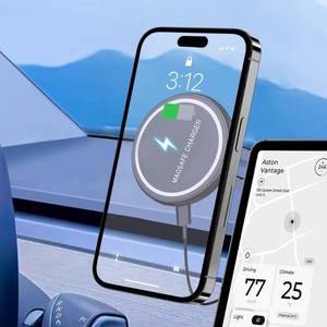 lot 7055 image: MEHIDFY Magnetic Wireless Car Charger Mount for Tesla Model 3XYS, 15W Fast Charging Foldable Tesla Phone Holder, Compatible with MagSafe Case and iPhone 121314 Pro Max Mini, 360° Rotation