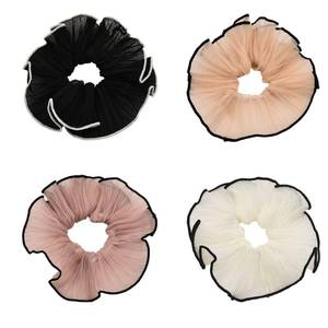 lot 7064 image: 4 PCS Large Hair Scrunchies Stain Hair Ties Elastic Jumbo Puffy Hair Scrunchy Hair Ponytail Holders for Women Girls Chiffon Hair Bobbles for Thick Long Hair Accessories for Teen Girls
