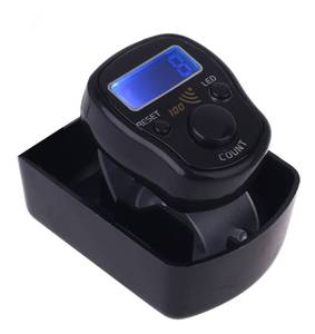 lot 7068 image: PHONEX Tally Counter Clicker Digital Finger Counter Tasbeeh Handheld, Pitch Counters for Accurate Tracking in Coaching, Knitting, Fishing, Golf, and Rowing. Beeps at Every 100 Counting (Black)