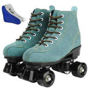 lot 7069 image: Risup High-Top Roller Skates for Women and Men - Classic Double-Row Four-Wheel Cowhide Skates for Unisex size 40