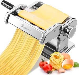 lot 7072 image: Sailnovo Pasta Maker Machine, 180 Roller Pasta Maker, 9 Adjustable Thickness Settings 2-in-1 Noodles Maker with Rollers and Cutter, Perfect for Spaghetti, Fettuccini, Lasagna or Dumpling Skin Silver