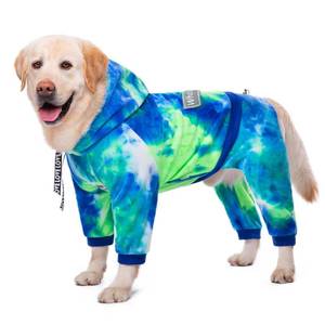 lot 7075 image: Yeapeeto Dog Hoodies Winter Coat for Large Medium Dogs, Pullover 4 Legs Dog Warm Coat Hooded Sweatshirt, Dog Fleece Hoodie Coat for Winter Cold Weather (Bandhnu Green, 2X-Large)
