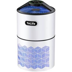 lot 7076 image: Tolife Air Purifiers for Home Large Room Up to1291 Ft� Air Quality Sensors HEPA Air Purifiers for Bedroom, Auto & Timing Function, Remove Smoke, Pet Hair, Allergies,Dust