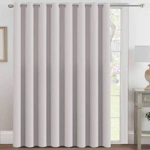 lot 7145 image: H.VERSAILTEX Blackout Patio Curtains 100 x 96 Inches for Sliding Door Extral Wide Blackout Curtain Panels Thermal Insulated Room Divider - Grommet Top, 8 Tall by 8.5 Wide - Stone