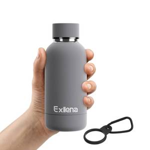 lot 7150 image: Exllena Small Water Bottle 12oz with Clip, Double Wall Stainless Steel Vacuum Small Insulated Water Bottle Keeps Drinks Cold 24 HrsHot 12 Hrs for Kids Handbag School BPA Free (Grey)