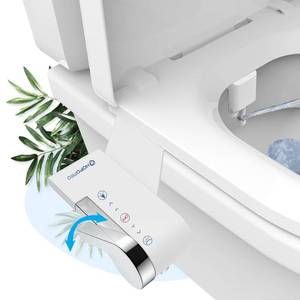 lot 7153 image: HOPOPRO Bidet Attachment for Toilet, Non-Electric Bidet Ultra-Slim Dual Nozzle (FeminineRear Wash), Fresh Cold Water Sprayer Bidets for Existing Toilets with Adjustable Pressure Control 1-Min Install