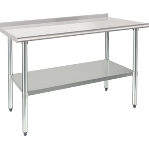 lot 817 image: HARDURA Stainless Steel Table Prep & Work Table 24 x 48 Inches NSF Heavy Duty Commercial with Undershelf and Backsplash for Restaurant Kitchen Home and Hotel