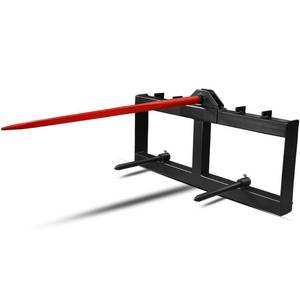 lot 819 image: YINTATECH 49 Hay Spear, 3000lbs Load Capacity Skid Steer Bale Spears Hay Spears Quick Attach for Tractor with 2pcs 17 Stabilizer Spears - Retail $260.08
