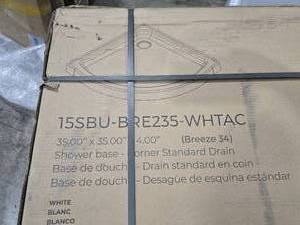 lot 842 image: ove shower base corner standard drain white bre235