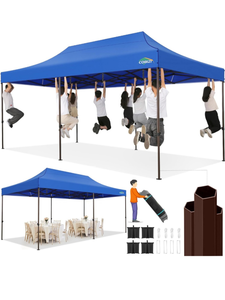 lot 11333 image: COBIZI 10x20 Pop up Canopy Without Sidewall Heavy Duty Commercial Outdoor Gazebo Easy Up Wedding Party Tents for Parties with Roller Bag, All Season Wind & Waterproof UPF50(Upgrade Hexagonal Tube)