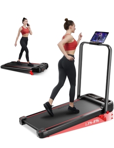 lot 11346 image: RHYTHM FUN Incline Foldable Treadmill, Walking Pad Treadmill with Incline, 300 lbs Portable Treadmill with Handles for Home Office Use, Under Desk Compact Treadmill with LED Display & APP