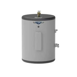 lot 11348 image: GE RealMAX 18 Gallon Capacity Side Port Lowboy Electric Water Heater - Retail $487.5