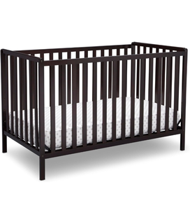 lot 11351 image: Delta Children Heartland 4-in-1 Convertible Crib - Greenguard Gold Certified, Dark Chocolate