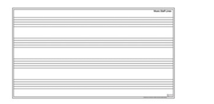 lot 11404 image: Music-Lined Magnetic Whiteboard w Aluminum Frame (8 W x 4 H)