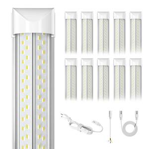 lot 11405 image: ELEKICO 8ft Led Shop Light, Super Bright 100w 5000k 15000lm 8 Led Shop Lights 8ft, Linkable 96 8 Foot Shop Light 8 Ft for Garage Warehouse Factory Barn Garage 10pack - Retail $177.79