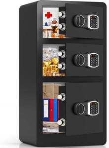 lot 11376 image: 8.4 Cuft Heavy Duty Safe Box, Large Home Safe Box with TRIPLE DOORS, Safety Box with Combination and Key, Anti-Theft Personal Digital Security Document Safes for Money Office Business