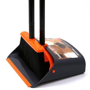 lot 1739 image: TreeLen Broom and Dustpan Set with 52 Long Handle for Home Kitchen Room Office Lobby Floor Use Upright Stand Up Stand Up Broom with Dustpan Combo