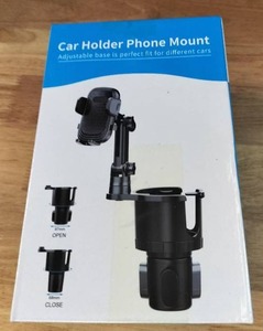 lot 1764 image: Universal Car Cup Holder Phone Mount with Adjustable Base