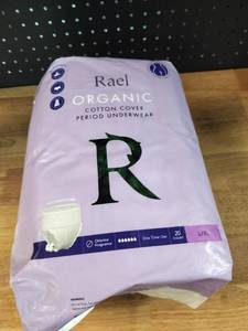 lot 1772 image: Rael Organic Cotton Cover Period Underwear LXL 20 Count