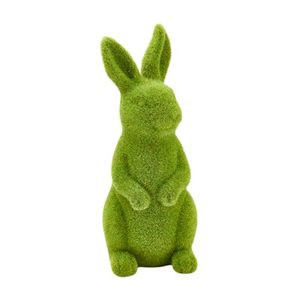 lot 1795 image: Easter Bunny Decorative Ornament Garden Decoration Artificial Green Moss Rabbit Sculpture Easter Decoration Party Gifts Baking Table and Home Decoration (9.5in Standing Rabbit)