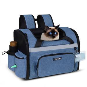 lot 1800 image: Petskd Pet Backpack Carrier 17x12x8.5 JetBlue Allegiant Spirit Airline Approved for 1-12 LBS Small Cats and Dogs(Blue)