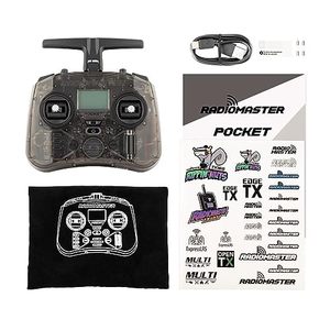 lot 1806 image: Radiomaster Pocket ELRS Hall Gimbal Transmitter Remote Control Portable Lightweight Built in LED Light Foldable Antenna��Black Mode 2�� - Retail $79.99