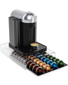 lot 1825 image: Storage Drawer for Nespresso Vertuo Coffee Pod Holder for Counter Acrylic Coffee Capsule Organizer - 40 Pods