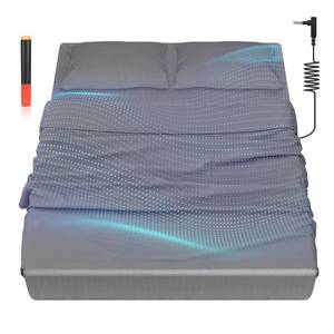 lot 1837 image: HLLBLL� Grounding Bedding Sheet Set, Bed Sheets and Pillowcase Set, 90% Organic Cotton10% Pure Silver Organic Fitted Grounded Sheet for Improved Sleep, Pain Relief (Gray, (78.4  80  15inch)) - Retail $139.4