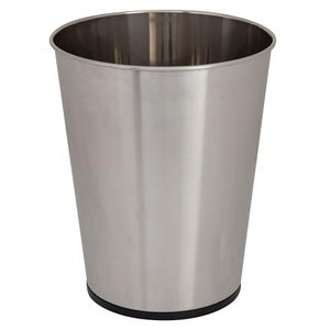 lot 1839 image: Bath Bliss 5 Liter Small Wastebasket  Round Open Top  Trash Can  Bathroom  Bedroom  Kitchen  Office  Dorm  Disposal Waste Bin  Garbage  Stainless Steel