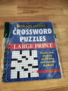 lot 2010 image: Brain Games Large Print Crossword Puzzles Book