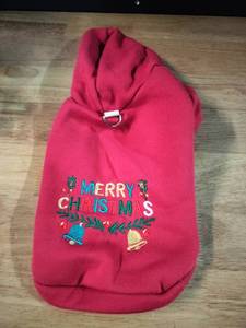 lot 2026 image: Red Holiday Pet Sweater with Merry Christmas Embroidery S