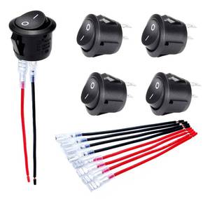 lot 2138 image: DaierTek ON Off Round Rocker Switches SPST 20mm Mini 12 Volt DC Mini Circle Toggle Switch 12V for Car Automotive RV 2 Pin Switch 120V Wired KCD1-5Pack