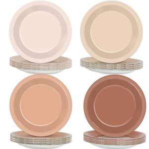 lot 2141 image: A 48Pcs Brown Theme Birthday Party Paper Plates for Boho Baby Shower Party Supplies 7 Brown Gradient Color Round Birthday Party Disposable Plates for Farmhouse Wedding Gathering Party Decorations