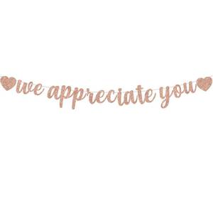 lot 2161 image: BEISHIDA Rose Gold Appreciation Banner - Employee, Teacher, Doctor, Nurse, Staff Thank You Banner for Office Party Decorations