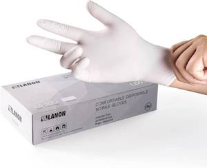 lot 2164 image: LANON Food Safe White Disposable Nitrile Gloves, Latex-Free, Powder-Free, Textured Fingertips, Cooking, Cleaning, Large