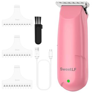 lot 2170 image: SweetLF Hair Trimmer, Mini Hair Clippers with 3 Guide Combs, USB Rechargeable Portable Hair Clippers for Men Women Baby Pet, Pink