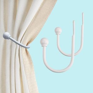 lot 2173 image: ARNORX Curtain Holdbacks, Hooks, 2 PCS��Solid Steel Hooks, Decorative French Ball End, Curtain Drapery Holdbacks, Wall Mounted, Curtain Tiebacks, White