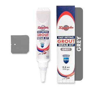 lot 2182 image: ZippySolve Tile Grout, Repair Kit,Restore & Renew Tile Joints Line, Fast Drying Grout Paint Squeeze Tube for Bathroom Shower Kitchen Floor, Waterproof (8.8 oz) (Grey)
