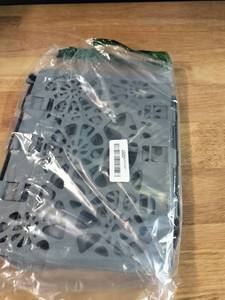 lot 2473 image: Gray Plastic Storage Organizer with Decorative Pattern