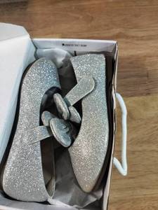 lot 2479 image: Silver Glitter Ballet Flats