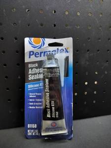 lot 4356 image: Permatex Black Adhesive Sealant 81158 Silicone RTV 3oz Tube