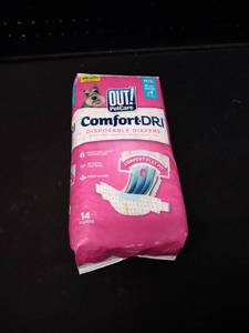 lot 5302 image: OUT PetCare Comfort-DRI Disposable Dog Diapers ML Size 14 Count