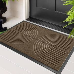 lot 5326 image: RORA Front Door Mat, Heavy Duty Door Rugs Outside Entrance,Non Slip Welcome Mats Indoor, Natural Rubber Doormat for Entryway, Patio, Garage, Porch, 29.5x17, Brown