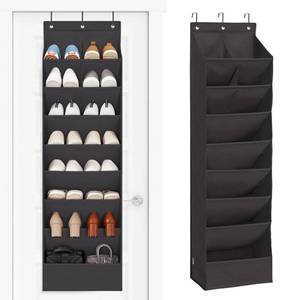 lot 5348 image: STORAGE MANIAC Over the Door Shoe Organizer Heavy-Duty Large Deep Pocket Hanging Shoe Organizer Shoe Rack Door Closet Shoe Organizer for Wall, Dorm & Narrow Door Storage Shoe Holder Black, 1 Pack