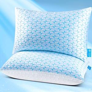 lot 5355 image: QUTOOL Firm Pillow Shredded Memory Foam Pillows Queen Size Set of 2, Cooling Pillow for Side Sleeper, Supportive Fluffy Bed Pillows for Sleeping with Washable Removable Cover, CertiPUR-US Certified